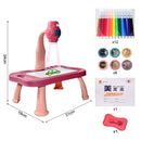 Kids Led Projector Drawing Table Toy Set Art Painting Board Table Light Toy Educational Learning Paint Tools Toys for Children