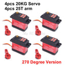 Waterproof 20KG 25KG 30kg 35kg 40KG 60KG Servos 180 270 360 Degree Large Torque Digital Servo Metal Gears 25T Arm For RC Car