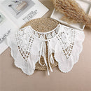 Linbaiway 2022 Lace Chiffon Doll Fake Collar Ladies Shawl Wrap Removable Detachable Embroidered False Collar Clothes Accessory
