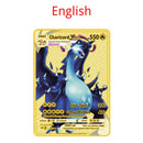 10000HP Arceus Vmax DIY Golden Pokemon Cards in English Iron Metal Pokmo Letters Kids Gift Game Collection Cards