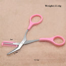 1 Pcs 3 Colors Eyebrow Trimmer Scissors with Comb Eyelash Hair Scissors Stainless Steel Eyebrow Razor Grooming Wenkbrauw Trimmer