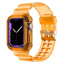 Clear Band + Case for Apple Watch 8 7 6 SE 5 3 2 Soft Transparent silicone Strap for iwatch Strap 40mm 44mm 42MM 41MM 45MM 49MM