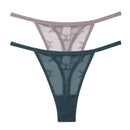 2PCS/Set Mesh Transparent Thong Women Panties Underwear Women Seamless G-String Female Underpants Intimates Lingerie S-XL
