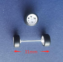 4PCS 1/64 Scale Alloy Car Model 5.2mm/11mm Size Rubber Tires + Wheels + Axles for Modified 1:64 Matchbox/Domeka/HW Model Cars