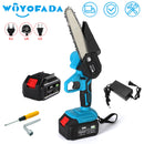 4 Inch/6 Inch Mini Electric Saw Chainsaw Fruit Tree Woodworking Garden Tools Hand Held Wood Cutters For Makiita 18V Battery