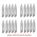 20-100pcs Carbon Steel Surgical Blades for DIY Cutting Phone Repair Carving Animal Eyebrow Grooming Maintenance Scalpel Knife