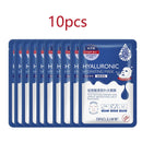 10 Pieces Hyaluronic Acid Facial Mask Sheet Pores Moisturizing Oil-Control Anti-Aging Replenishment Whitening Face Care TSLM1