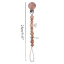 1pc Crochet Bunny Baby Pacifier Clip Chain BPA Free Wooden Beads Appease Soother Chain Clips Newborn Dummy Holder Nipple Clip