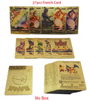 New Pokemon Cards Metal Gold Silver Vmax GX Card Box Charizard Pikachu Rare Collection Battle Trainer Card Children Toys Gift