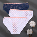 3PCS/Set Women Panties Cotton Underwear Patchwork Cute Design Female Lingerie Underpants Pantys Sexy Briefs Intimates for Girls