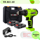 YIKODA 12V 16.8V 21V 25V Electric Screwdriver Cordless Drill Rechargeable Lithium Battery Mini Wireless Power Driver Tools