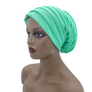 Candy Color Ladies Head Wraps Muslim Hijab Bonnets Fashion Headgear Trending Elastic Full Body Pleated Turban Cap for Women