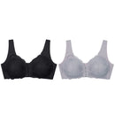 2PCS Sexy Front Closure Bralette Lace Plus Size Bra Push Up Underwear Crop Top M-5XL Seamless Brassiere Female Lingerie