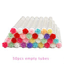 50pcs Reusable Eyelash Brush Tube Disposable Eyelash Wands Eyebrow Brush Replaceable Dust-proof Sparkling Broken Diamond Bottom
