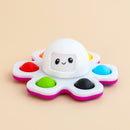 3IN1 Flip Octopus Poppit Toy Finger Spinner Toys Anti Stress Hand Fingertip Gyro Push Bubble Pop Change Face Poppit Toy Sensory