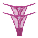 2PCS/Set Mesh Transparent Thong Women Panties Underwear Women Seamless G-String Female Underpants Intimates Lingerie S-XL