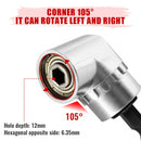 105 Degree Right Angle Drill Attachment and Flexible Angle Extension Bit Kit for Drill or Screwdriver 1/4" Socket Adapter Tools