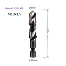 1-6pc M3 M4 M5 M6 M8 M10 Tap Drill Bits 1/4 Hex Shank Machine Hand Taps Titanium Coated HSS Drilling Tap Bits Thread Screw Tools