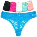 5 PCS/Set Sexy Lace Thong Women Low Waist Panties Transparent Underwear Ladies Lingere Panty Underware Womens G String 87169
