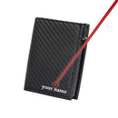 Carbon Fiber Leather Business Metal Aluminum Wallet for Men RFID Blocking 100% Genuine Leather Slim Pop Up Card Holders