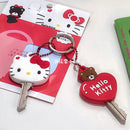 Kawaii Sanriod Accessories Kitty kuromi My Melody Cartoon Silicone Case Backpack Pendant Keychain Anime Toys for Girls Gifts
