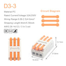 Mini Quick Wire Conductor Connector Universal Compact 2/3 Pin Splicing Push-inTerminal Block 1 in multiple out with fixing Hole