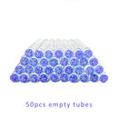 50pcs Reusable Eyelash Brush Tube Disposable Eyelash Wands Eyebrow Brush Replaceable Dust-proof Sparkling Broken Diamond Bottom