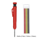 Solid Carpenter Pencil with Refill Built-in Sharpener Mechanical Woodworking Construction Pencil Line Drawing Marker Supplies