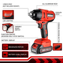 WOSAI 20V Electric Impact Wrench 600N.m Brushless Wrench Rechargeable 1/2 inch Li-ion Battery For Car Tires Cordless Power Tools