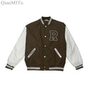 Autumn Winter Fashion Bomber Jackets for Women Streetwear Baseball Uniform Oversized Coat Jackets and Coats Loose student