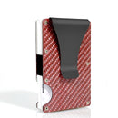DIENQI Carbon Fiber Card Holder Mini Slim Wallet Men Aluminum Metal RFID Magic Wallet Small Thin Male Purses Money Bag Vallet