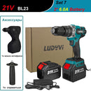 21V 13MM Brushless Electric Drill 115N/M 4000mah Battery Cordless Screwdriver With Impact Function Can Drill Ice Power Tools
