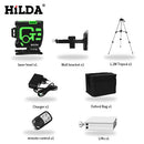 HILDA Laser Level Meter 2-Lines Cross Green Level Laser Horizontal & Vertical Nivel Laser Self-Leveling лазерный уровень