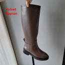 FEDONAS 2023 Ins ZA Genuine Leather Knee High Boots For Women Thick Heeled Autumn Winter Warm Shoes Woman High Motorcycle Boots