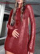 Tassel Cut Out Long Sleeve Dress Women Y2K Mini Backless Bodycon Female Dresses 2022 Summer Sexy Party Club Ladies Vestidos