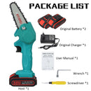 1080W 4 Inch 88VF Mini Electric Chain Saw with 1/2 Upgraded Battery Rechargeable Woodworking Pruning One-handed Saw Garden Tool