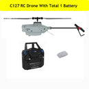 C127 2.4GHz RC Drone 720P Camera 6-Axis Wifi Sentry Helicopter Wide Angle Camera Single Paddle Without Ailerons Spy Drone RC Toy