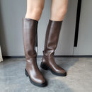 FEDONAS 2023 Ins ZA Genuine Leather Knee High Boots For Women Thick Heeled Autumn Winter Warm Shoes Woman High Motorcycle Boots