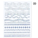 1PC Silver Gold Lines Stripe 3D Nail Sticker Geometric Waved Star Heart Self Adhesive Slider Papers Nail Art Transfer Stickers