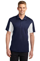 Sport-Tek Side Blocked Micropique Sport-Wick Polo. ST655-Polos/knits-True Navy/White-6XL-JadeMoghul Inc.