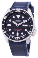 Seiko Automatic SKX007J1-LS13 Diver's 200M Japan Made Blue Leather Strap Men's Watch