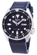 Seiko Automatic SKX007K1-LS13 Diver's 200M Dark Blue Leather Strap Men's Watch