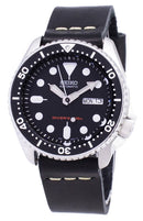 Seiko Automatic SKX007K1-LS14 Diver's 200M Black Leather Strap Men's Watch