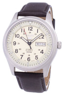 Seiko 5 Sports Automatic Ratio Dark Brown Leather SNZG07K1-LS11 Men's Watch