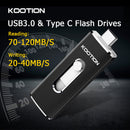 KOOTION U21 Type C USB Flash Drives 32GB 64GB 128GB 256GB OTG Pen Drive Memory Stick USB Key 3.0 Pendrive For Android PC Laptop