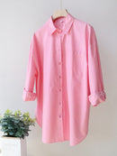 Basic Candy Colors Shirt Women&