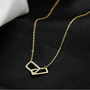 Exquisite Crystal Hollow Double Square Necklace Pendant Clavicle Chain Korean Choker Ins