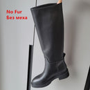 FEDONAS 2023 Ins ZA Genuine Leather Knee High Boots For Women Thick Heeled Autumn Winter Warm Shoes Woman High Motorcycle Boots