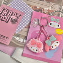 Kawaii Sanriod Accessories Kitty kuromi My Melody Cartoon Silicone Case Backpack Pendant Keychain Anime Toys for Girls Gifts