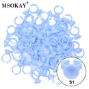 MSOKAY Wholesale 100Pcs/Bag Disposable Eyelash Extension Glue Ring Cup Tattoo Pigment Holder Container Lash Tools Supplier